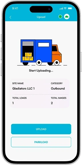 LoadProof app screen showing the upload confirmation