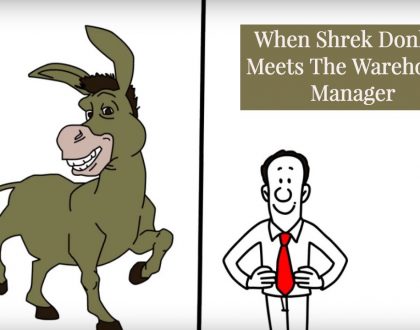 Shrek Donkey Meets the Warehouse Manager