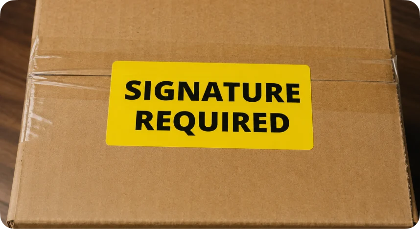 Signature Required label