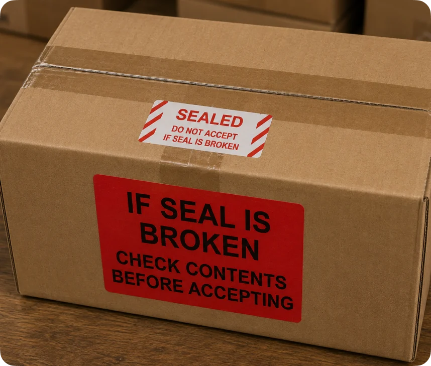 IF SEAL IS BROKEN, CHECK CONTENTS BEFORE ACCEPTING